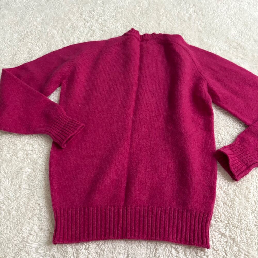 VTG Lands End Mens Wool Sweater Fuchsia Pink Pullover M Gorpcore Outdoors Preppy - Picture 3 of 6